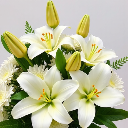 Başsağlığı Beyaz Zambak - İzmir Çiçekçi